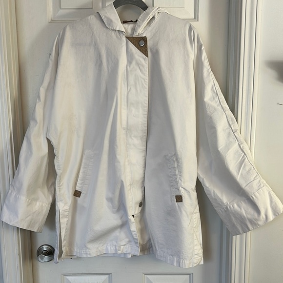 Soft surroundings white hooded jacket XL (estimate) - Picture 1 of 5